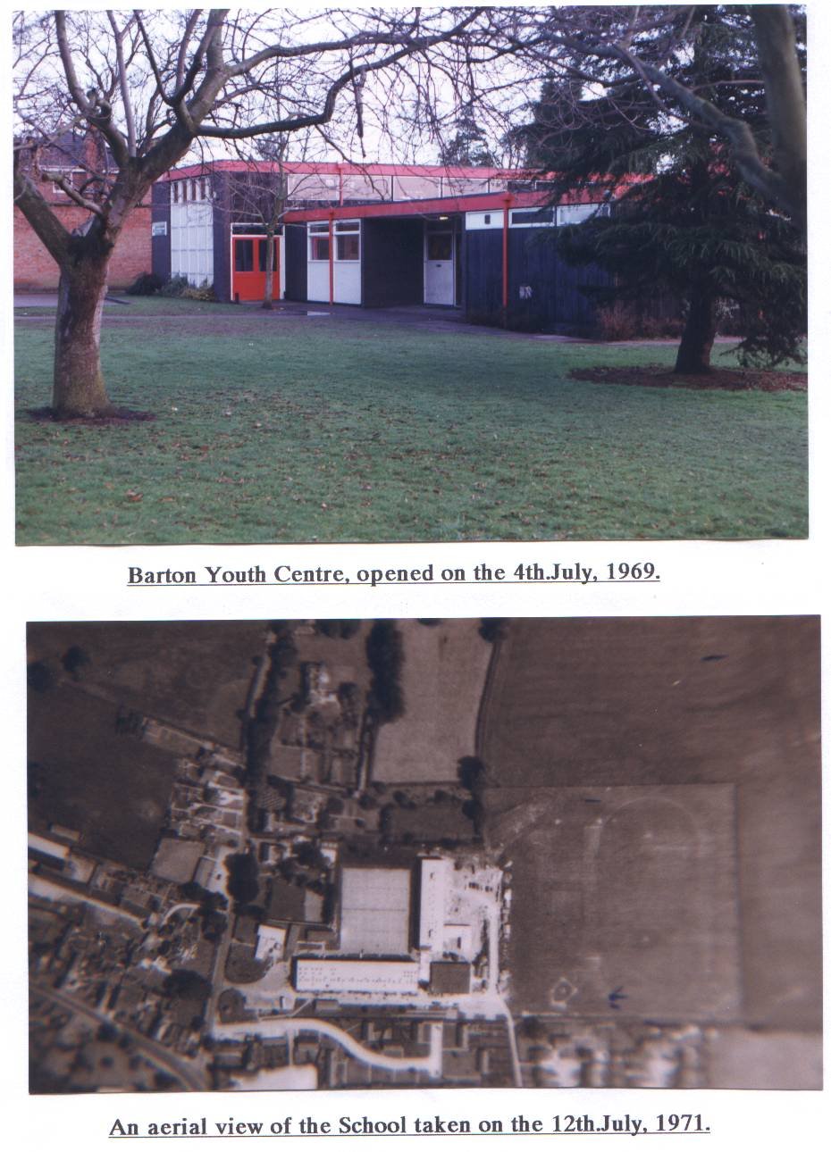 Barton Youth Centre, opened on the 4th July, 1969. An aerial view of the school taken on the 12th July, 1971.